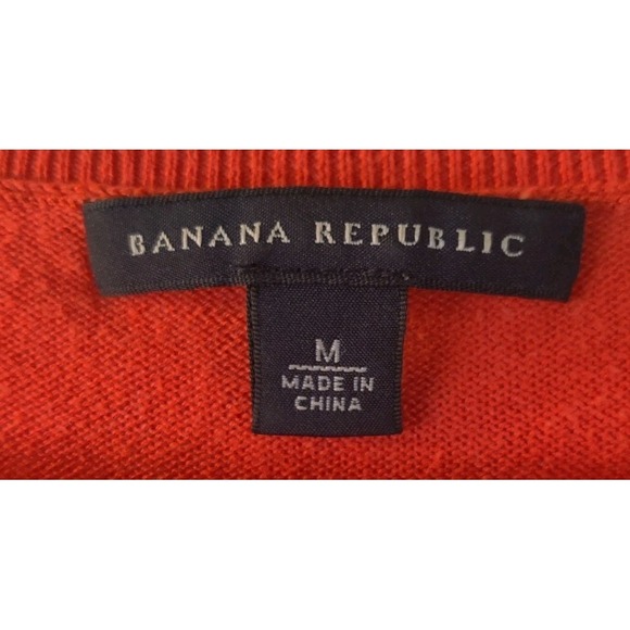 Banana Republic Women's 3/4 Sleeve Orange Shoulder Button Detail Sweater Size M - Picture 4 of 6